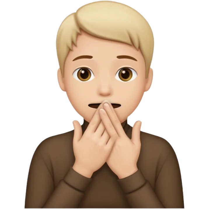 🥺 cover his mouth with wrist  emoji