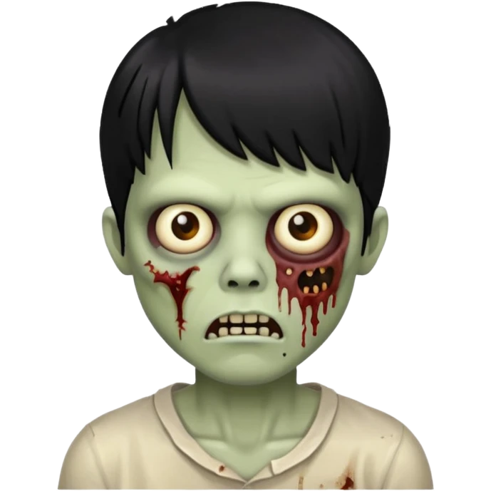 zombie with black bangs  emoji