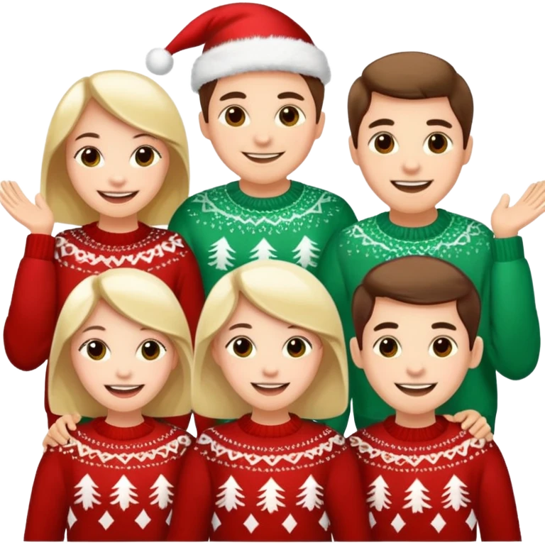 Family in   Christmas dressing emoji