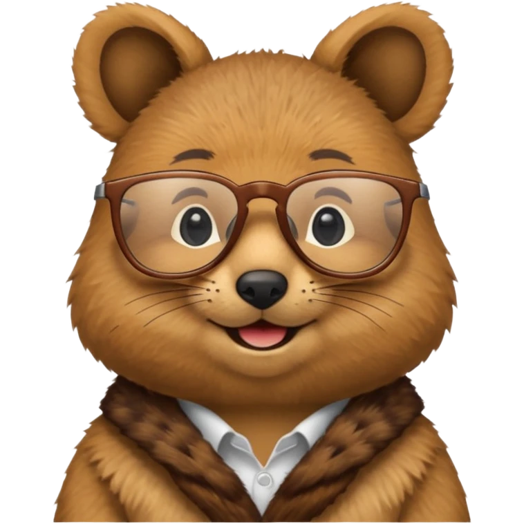 work with desktop quokka wearing glasses emoji