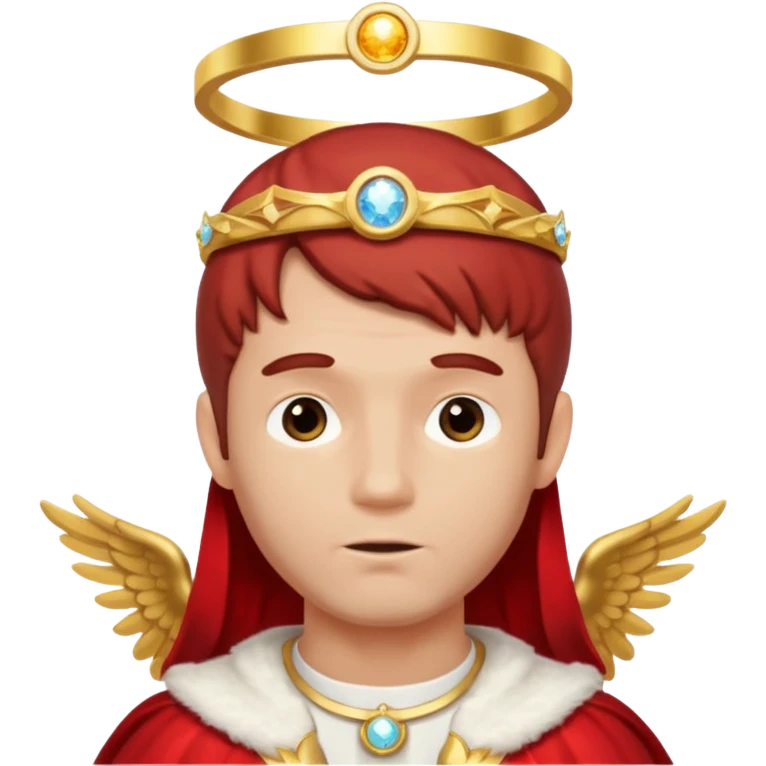 Red man with angel horizontal ring above head  emoji