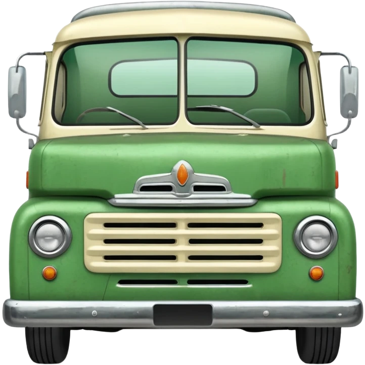 Green and cream vintage truck side view  emoji