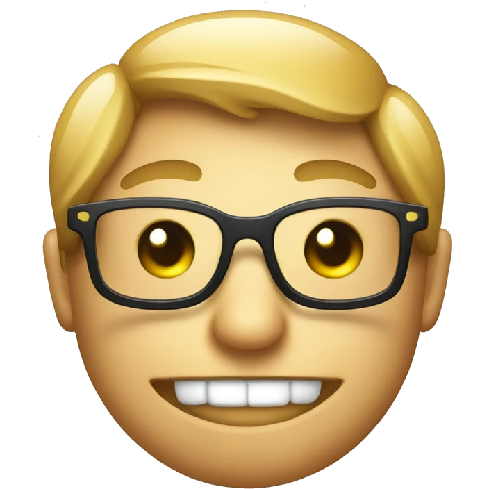 Glückerlicher Smiley mit einer Brille in Pixelfaren  emoji