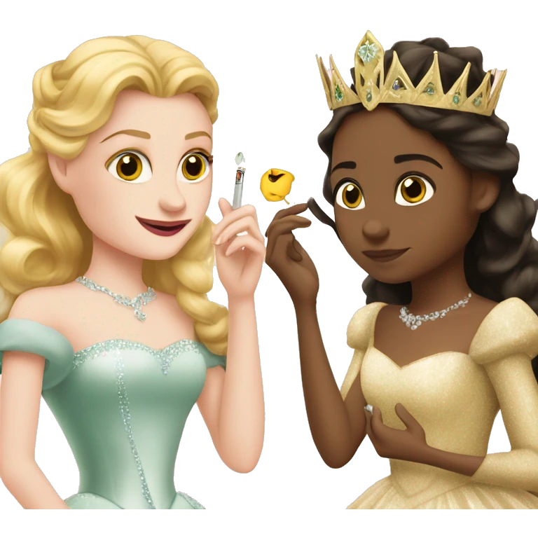 Glinda and elfaba with cig emoji