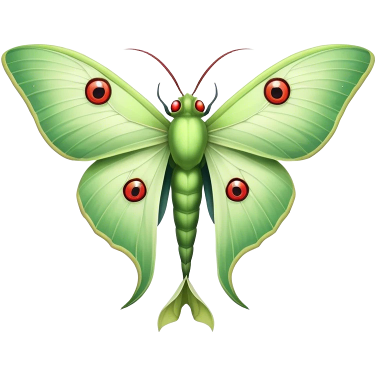 Luna moth with evil eyes on wings emoji
