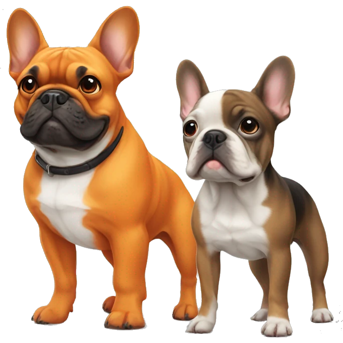 French bulldog and orange dog emoji