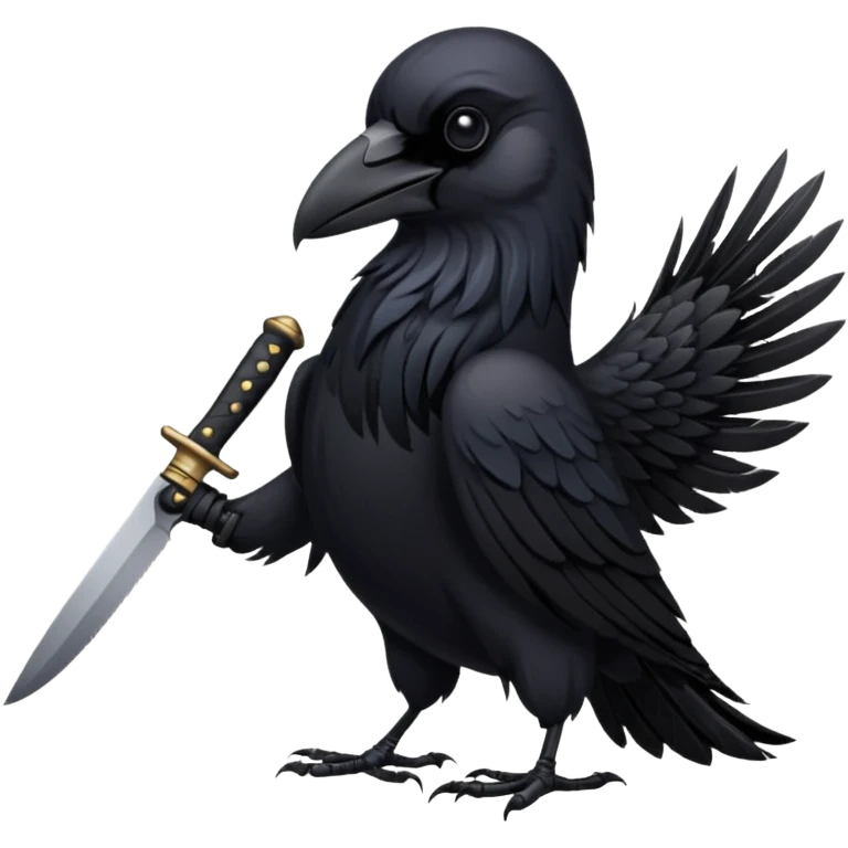 Raven with knife emoji