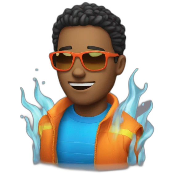 Cool Guy swim fire emoji