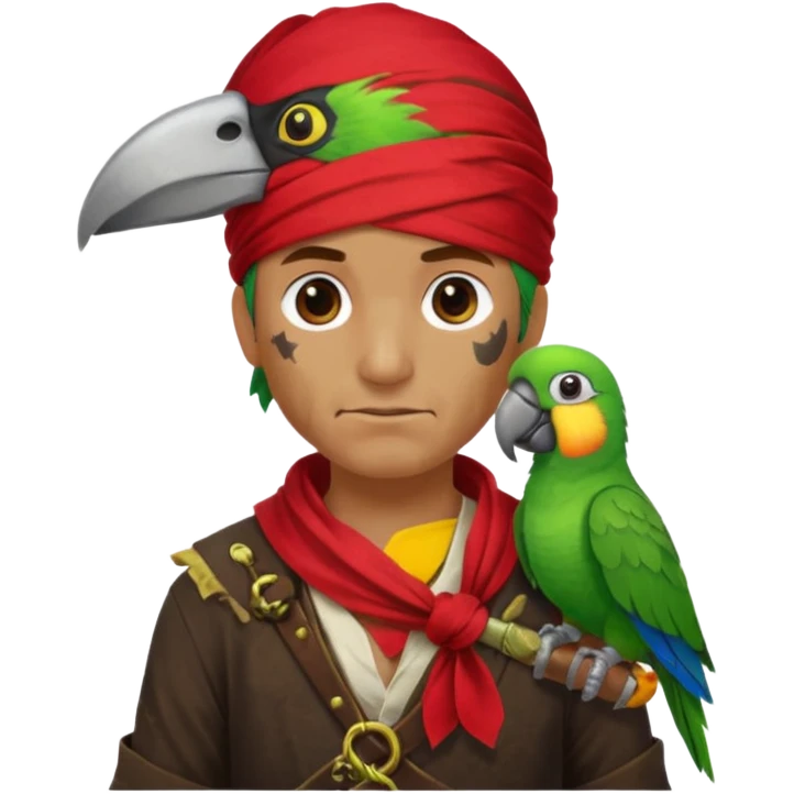 pirate and parrot emoji