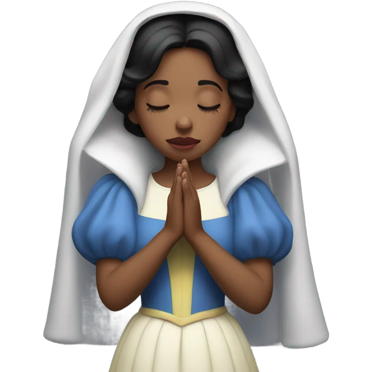 Snow White praying with eyes closed emoji