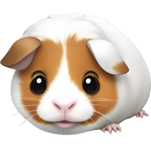 Guinea pig with white body, one black spot on the one part of her face, one brown coot on her another part of face emoji