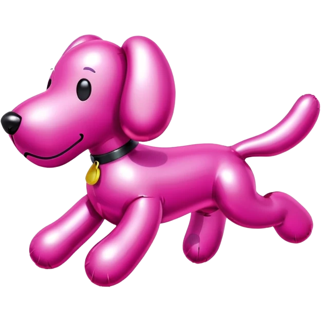 hot pink helium balloon dog emoji