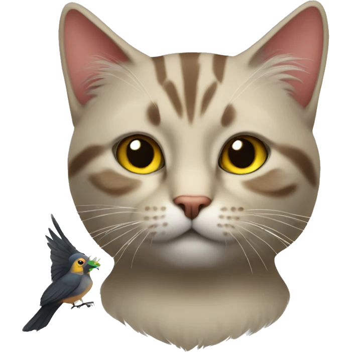 Cat with bird emoji