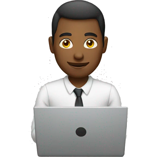 Men behind laptop emoji