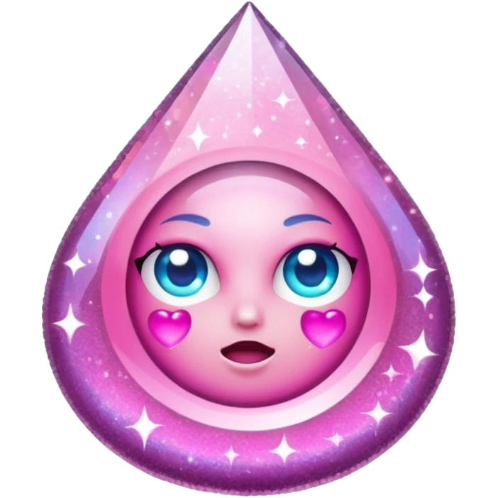 glitter cristal rosa shock emoji