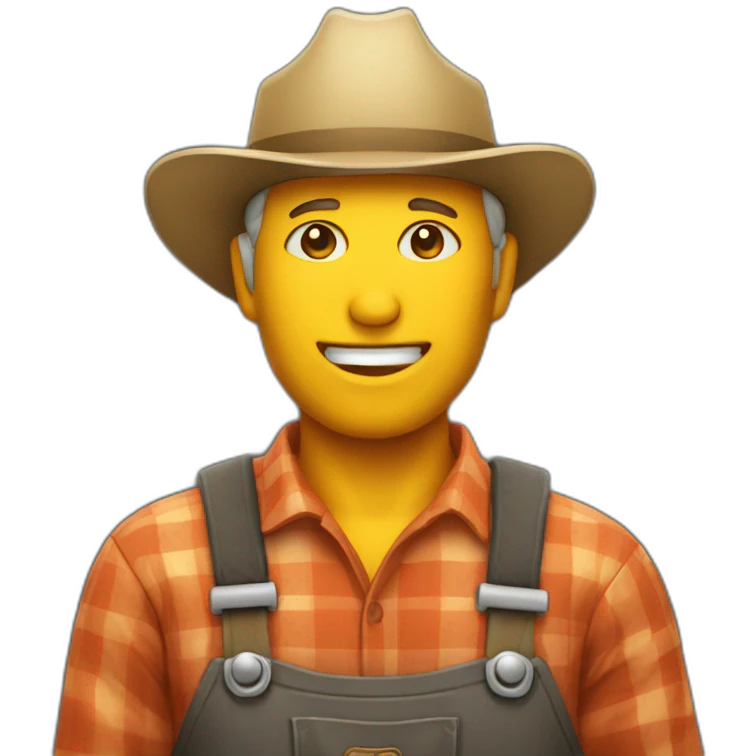A farmer who is burning emoji