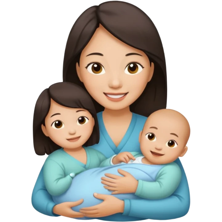 A Chinese mother with her newborn. emoji