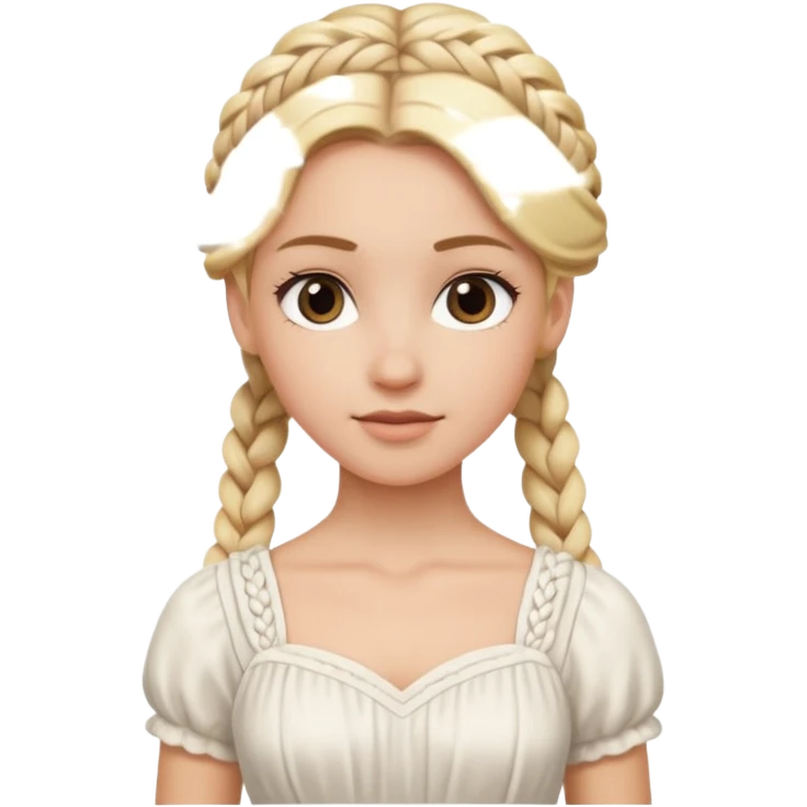 white girl 10 blonde braids full braided hair  emoji