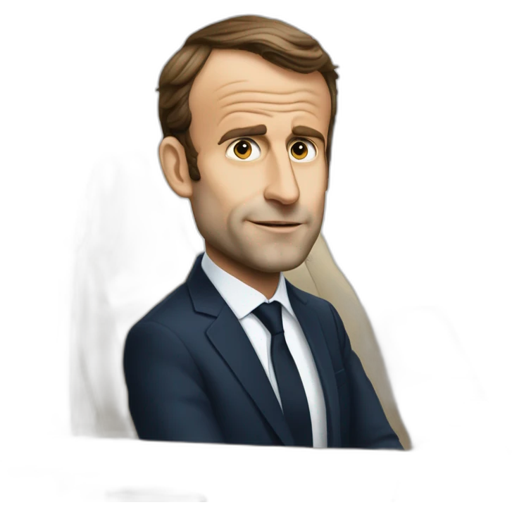 Macron qui a une voiture dans le nez emoji