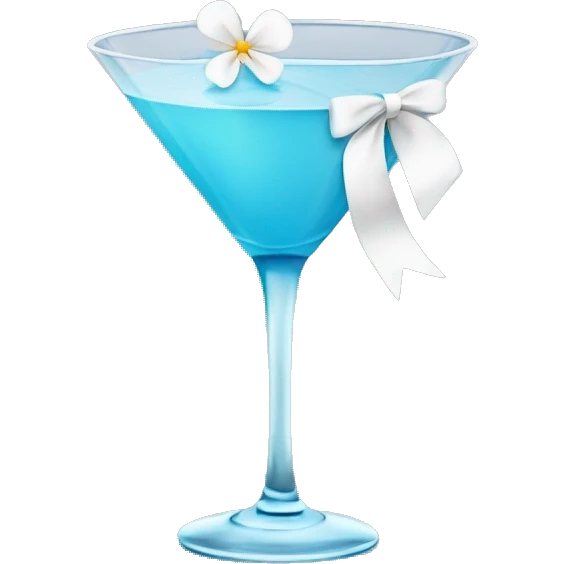 Light blue martini with white bow  emoji