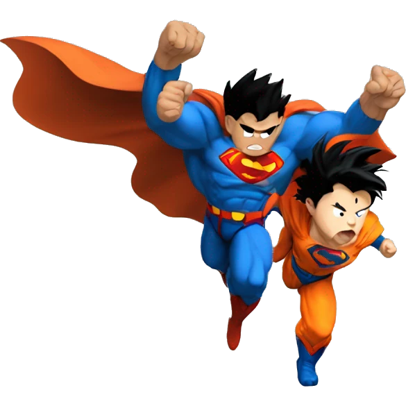 goku and superman fighting emoji