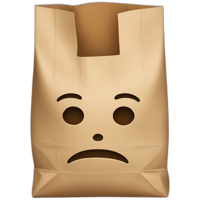 Browm paper bag over face emoji