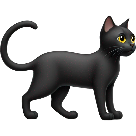 black Cat standing on 4 legs emoji