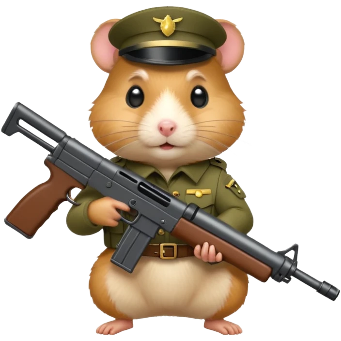 hamster combat soilder with gun emoji