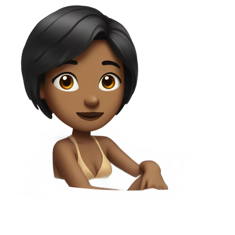 GIRL WITH BLACK HAIR IN HOT TUB emoji