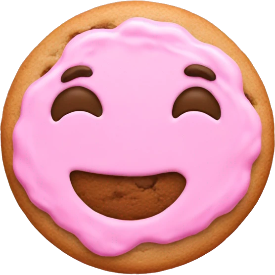 make a cookie with pink icing  emoji