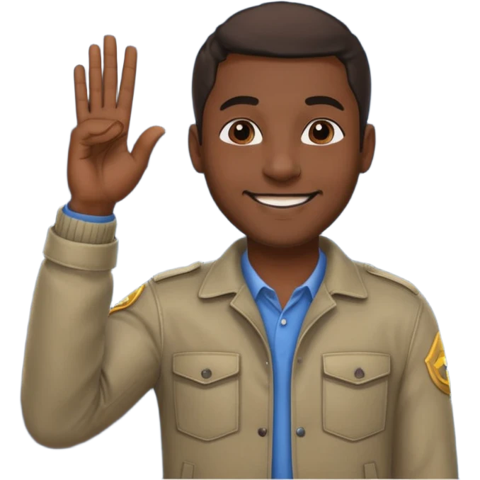 Black dude doing a salute emoji  emoji