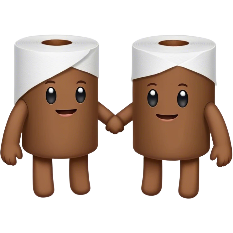 poo and toilet paper holding hands emoji