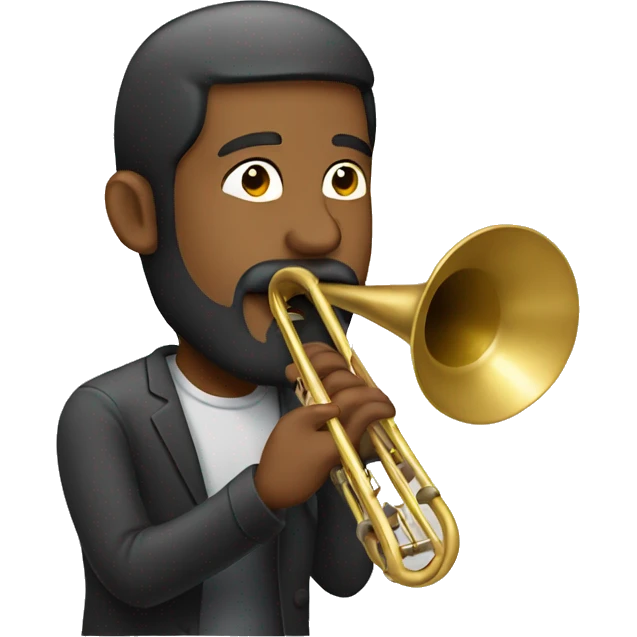 bearded man playing trombone emoji