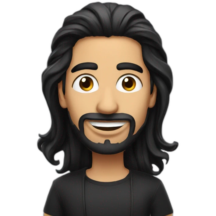 Arabic standup comedian with mic long black hair  emoji