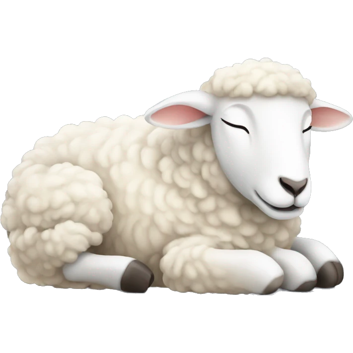 White sheep is sleeping  emoji