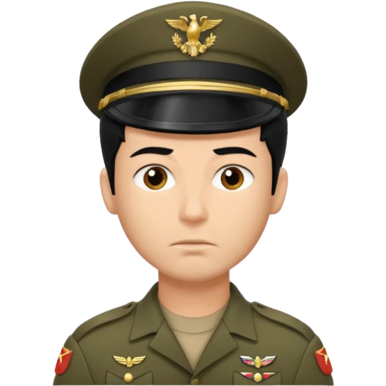 male soldier black hair style emoji