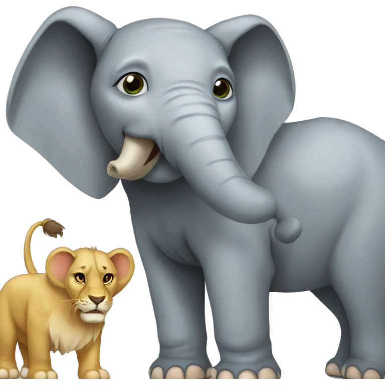 Hybrid elephant and lion mix emoji
