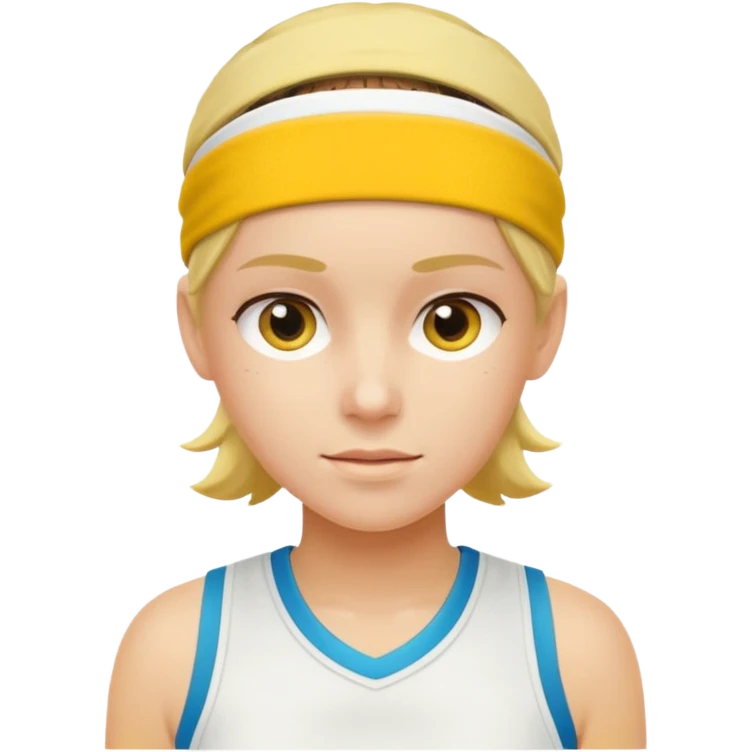 tennisplayer with sweatband, yellow color. emoji