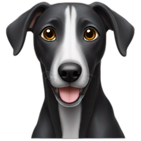 Son of a black greyhound and labrador emoji