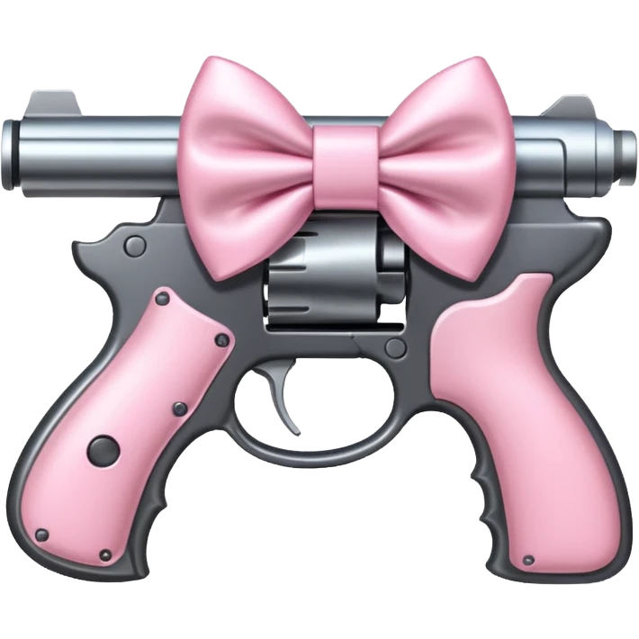 Gun with a light pink bow emoji