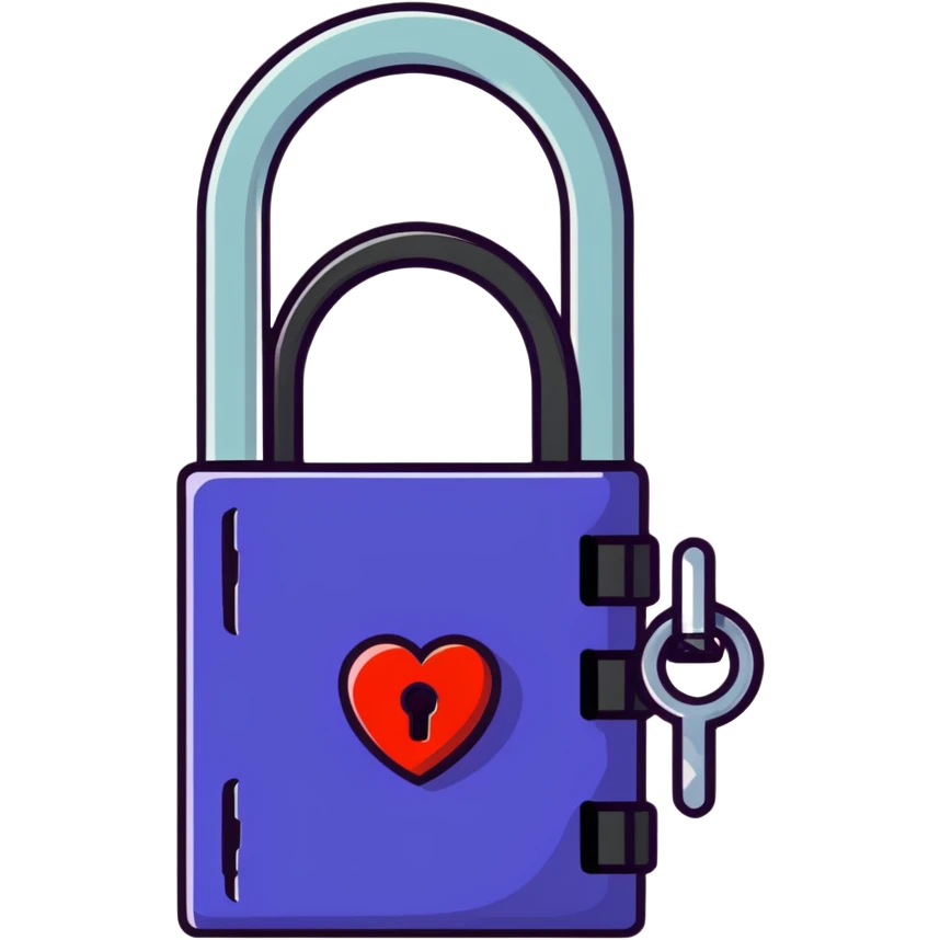 padlock with heart shape emoji