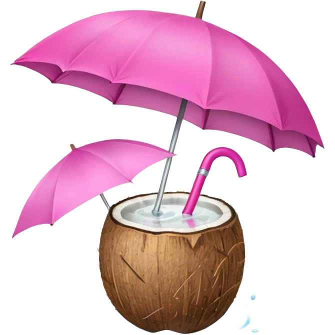 coconut drink with pink umbrella emoji