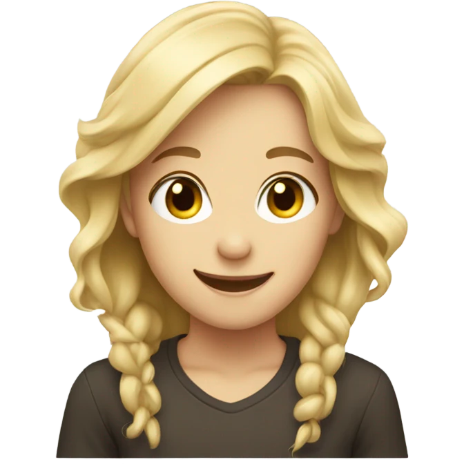 blonde girl with smiling  boys emoji