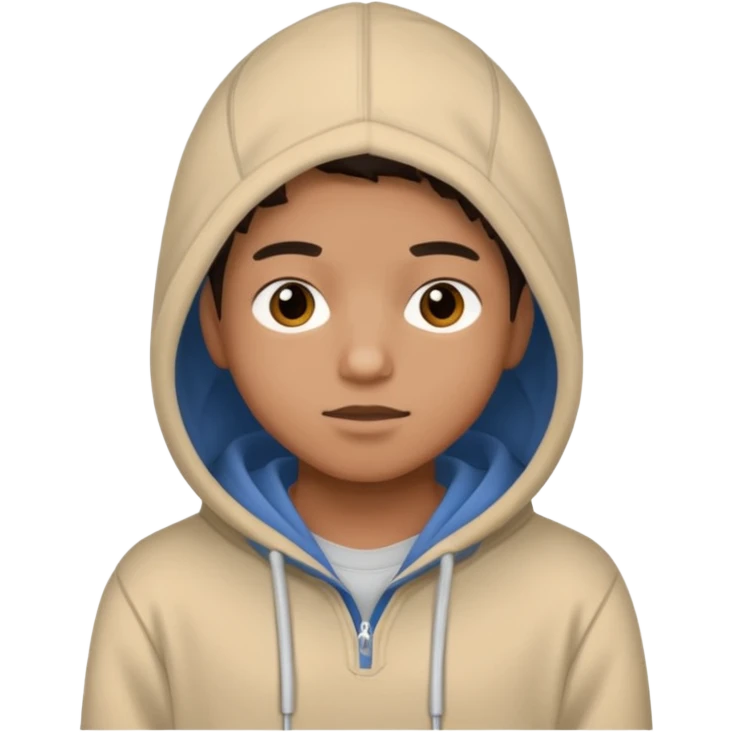 college student with curious face (melange hoodie) emoji