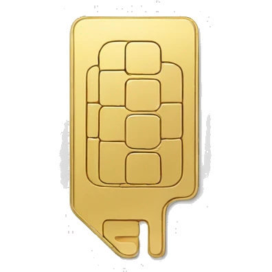 SIM card with white and gold colors emoji