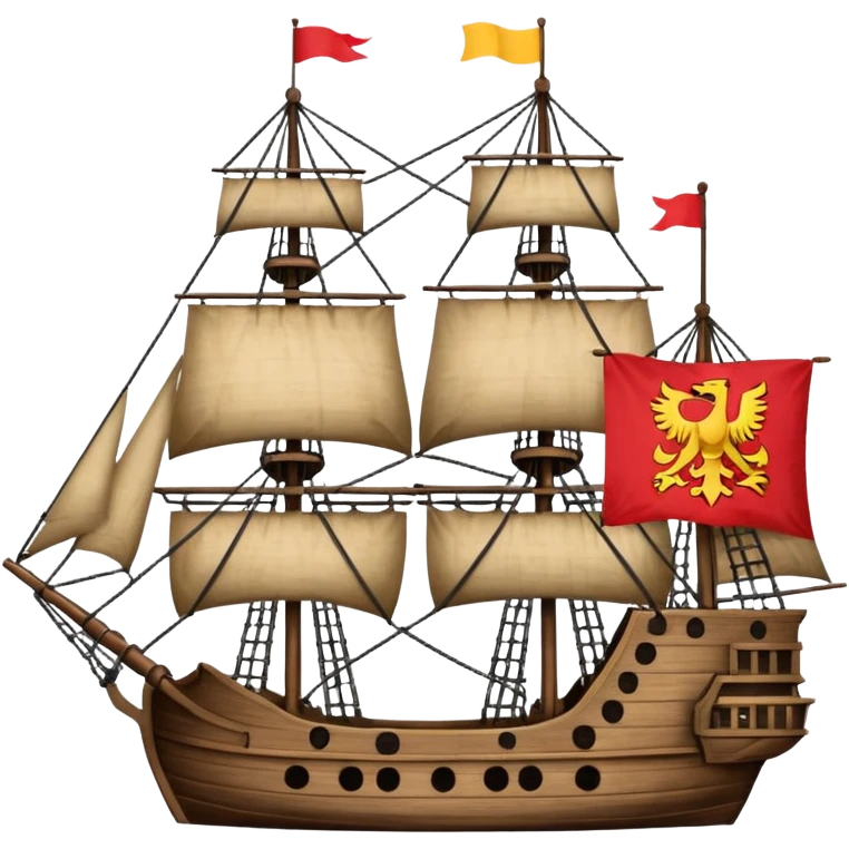 Batavia the Dutch East India Company ship with VOC flag emoji