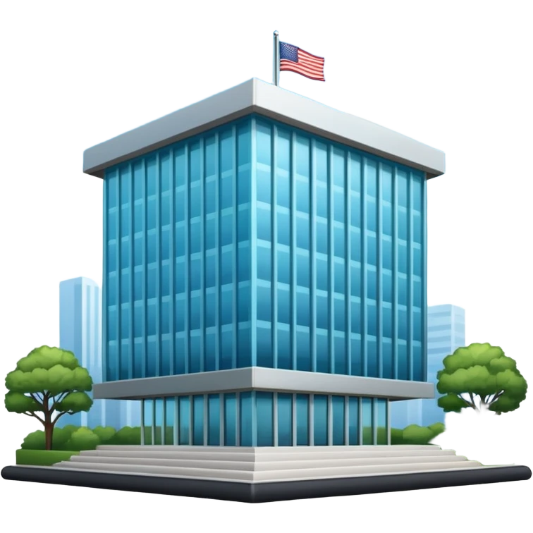 modern embassy building, no flag emoji