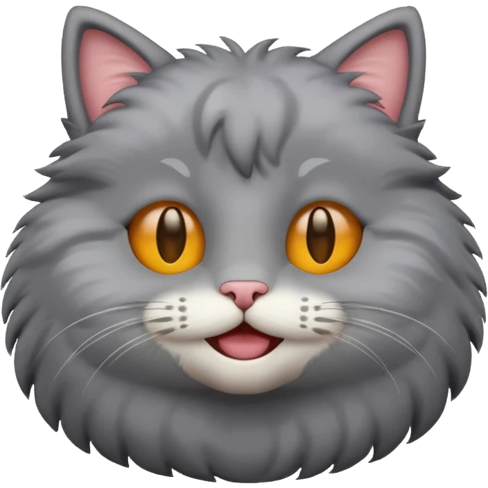 A cute cat emoji, gray color emoji