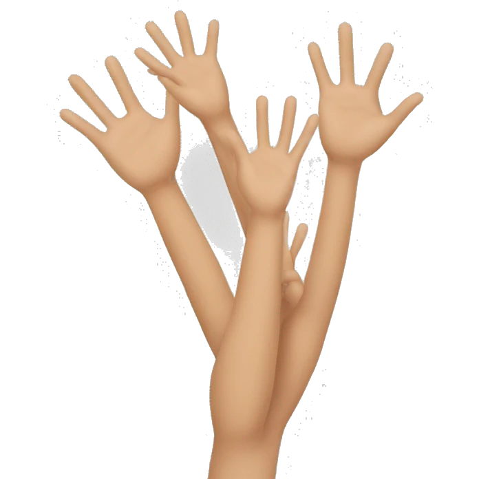 4 hands up in the air emoji