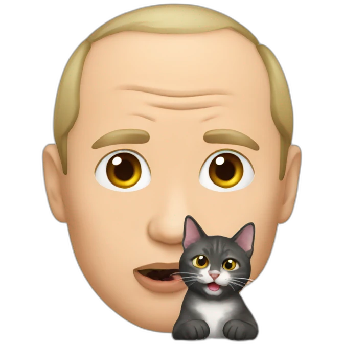 Putin eating a cat emoji